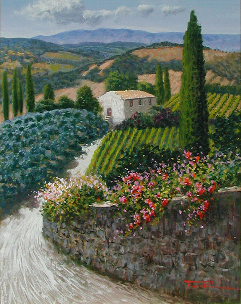 Raffaele Fiore F2.2514 Strada tra i fiori cm 50x40 Raffaele Fiore F2.2514 Strada tra i fiori cm 50x40