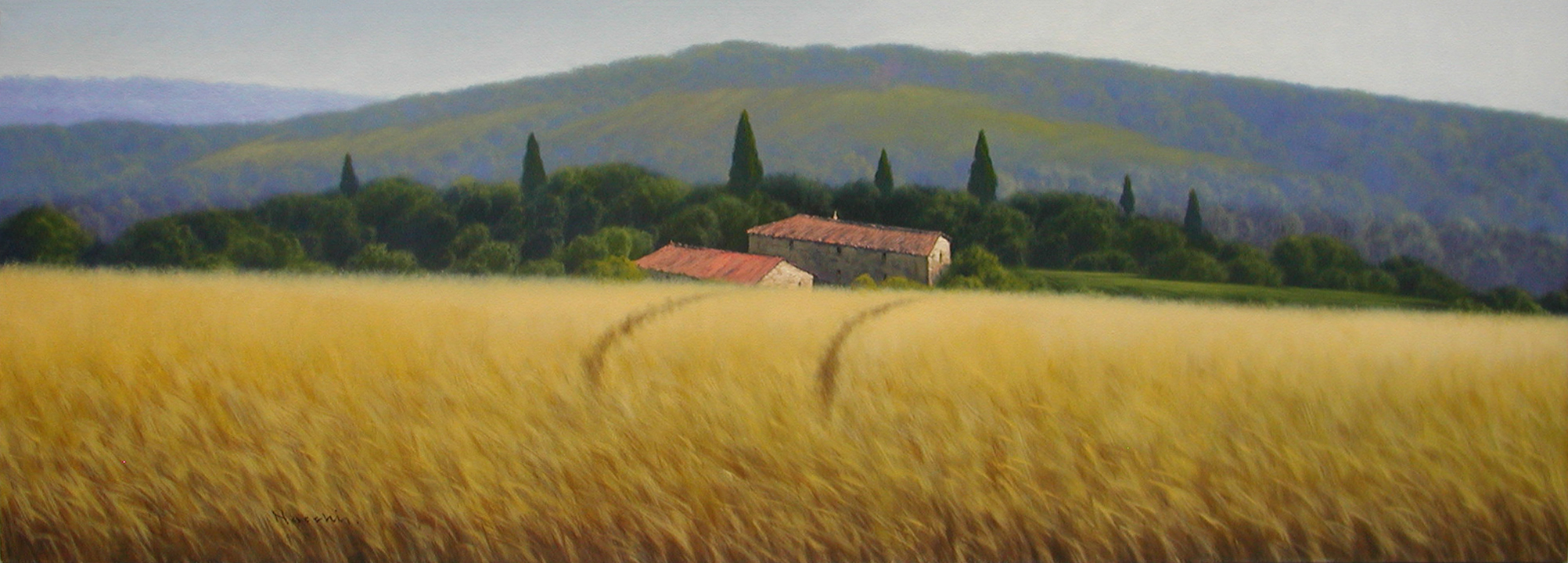 Massimiliano Nocchi N2.2506 La campagna toscana cm 50x140 Massimiliano Nocchi N2.2506 La campagna toscana cm 50x140