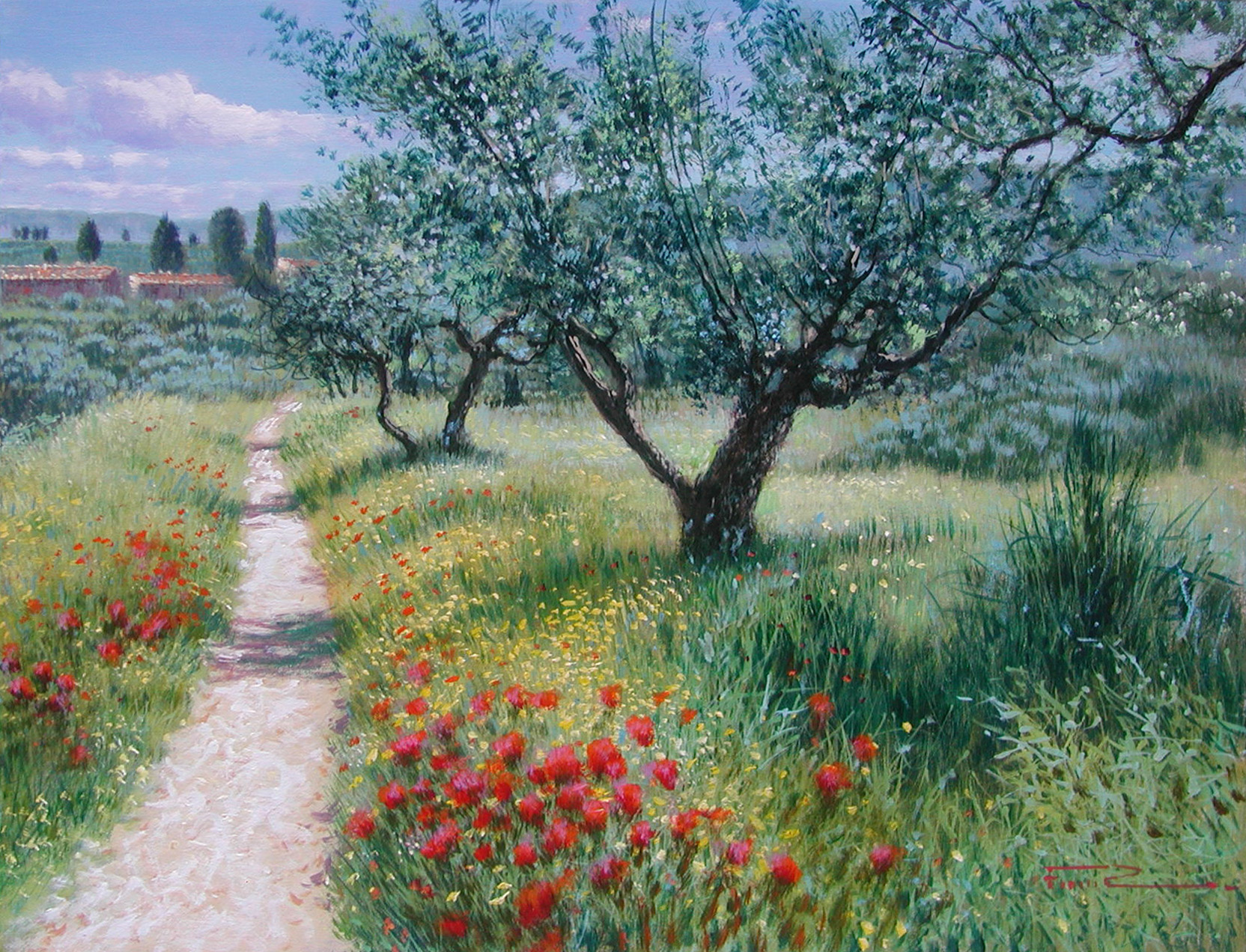 Raffaele Fiore F2.2520 Strada tra gli ulivi cm 40x50 Raffaele Fiore F2.2520 Strada tra gli ulivi cm 40x50