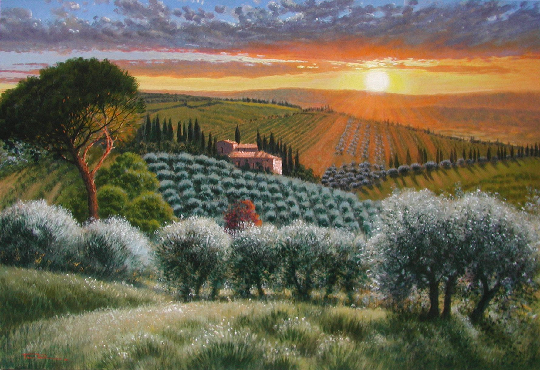 Raffaele Fiore F2.2523 Tramonto nel Chianti cm 70x100 Raffaele Fiore F2.2523 Tramonto nel Chianti cm 70x100