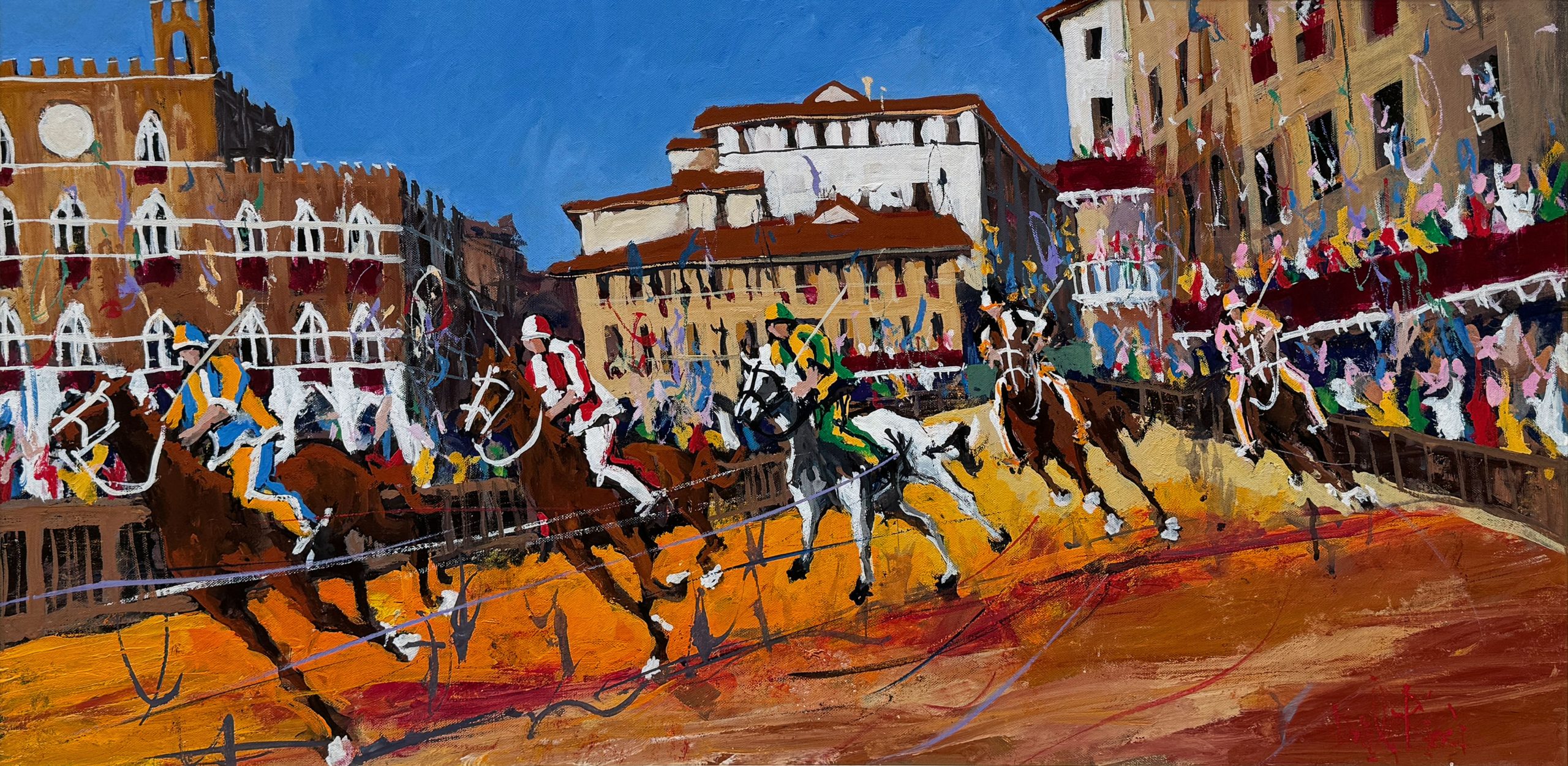 Daniele Ricci R2.2525 La corsa del Palio cm 50x100 Daniele Ricci R2.2525 La corsa del Palio cm 50x100