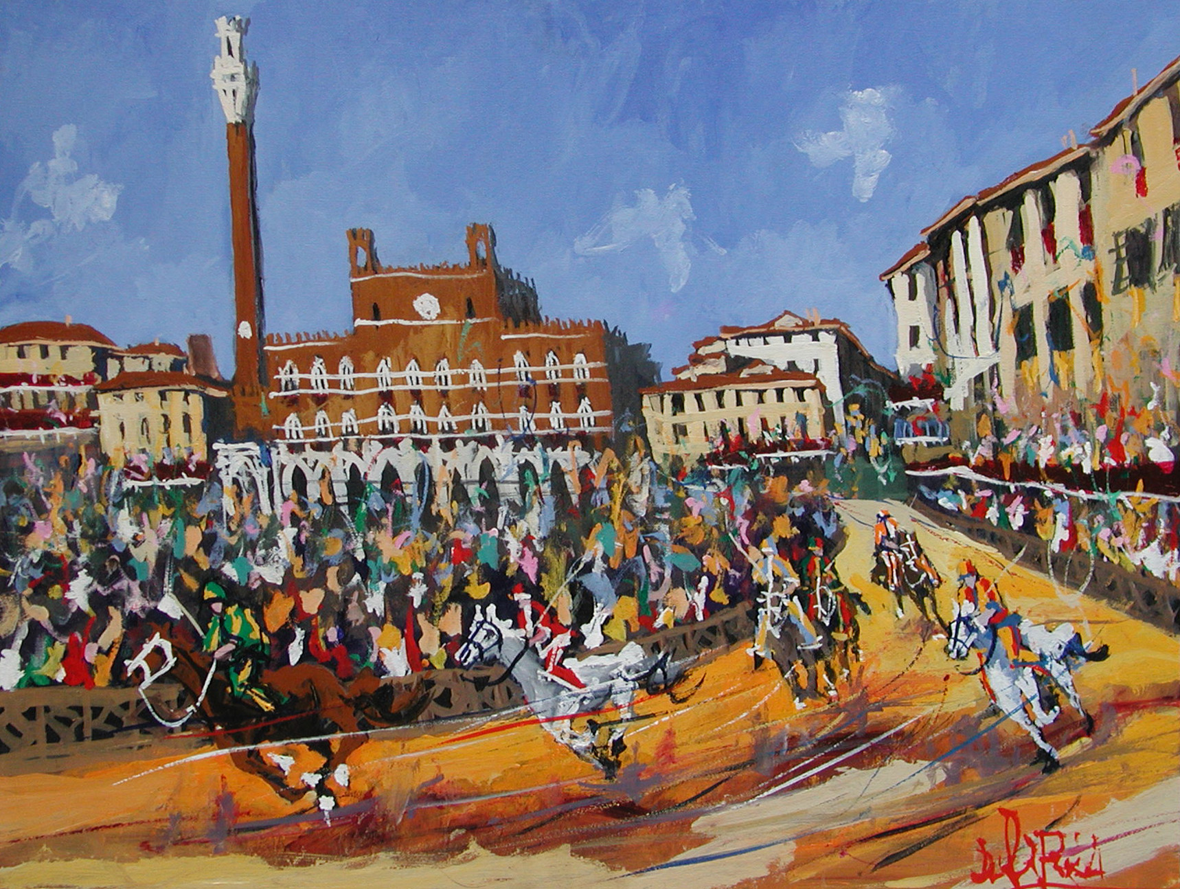 Daniele Ricci R2.2511 Siena - il Palio cm 70x100 Daniele Ricci R2.2526 Bruco in testa 60x80