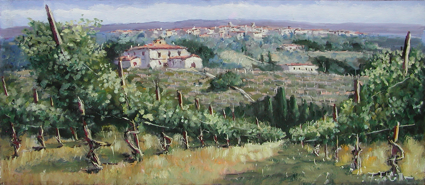 Fabrizio Filippi F1.2435 Verso Siena cm 80x80 Fabrizi Filippi F1.2527 Nel vigneto 40x90