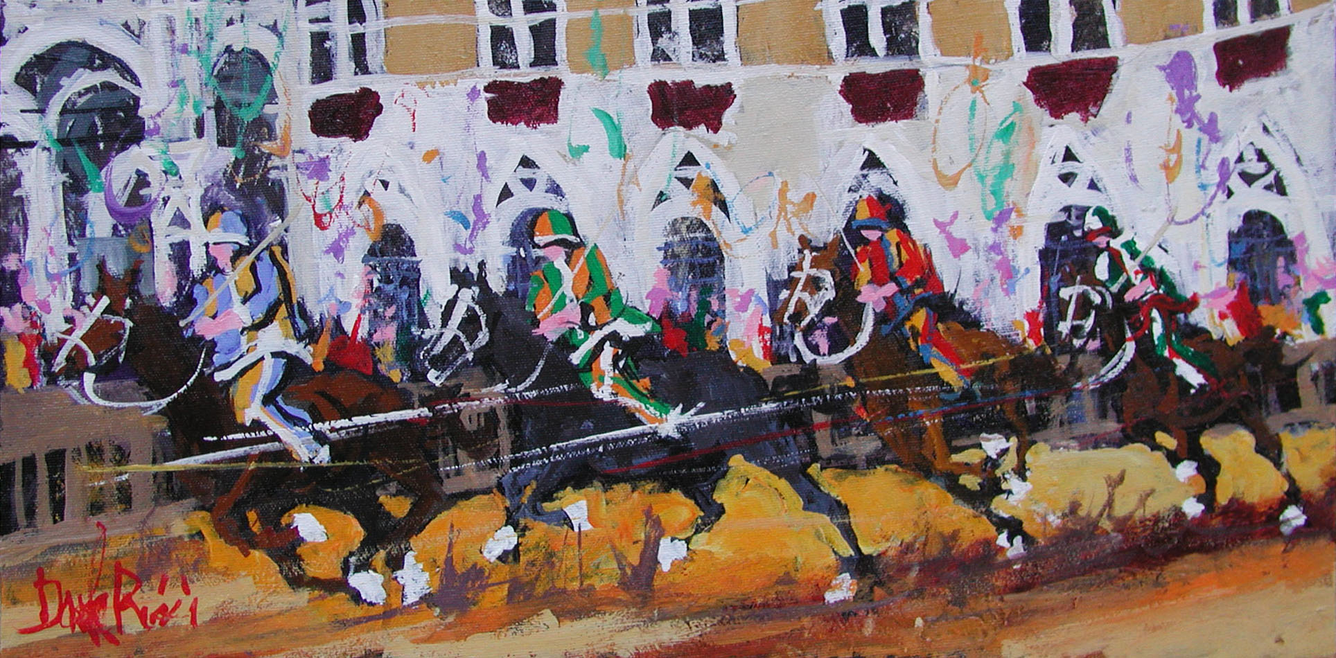 Daniele Ricci R2.2509 Il Palio di Siena cm 30x60 Daniele Ricci R2.2509 Il Palio di Siena cm 30x60