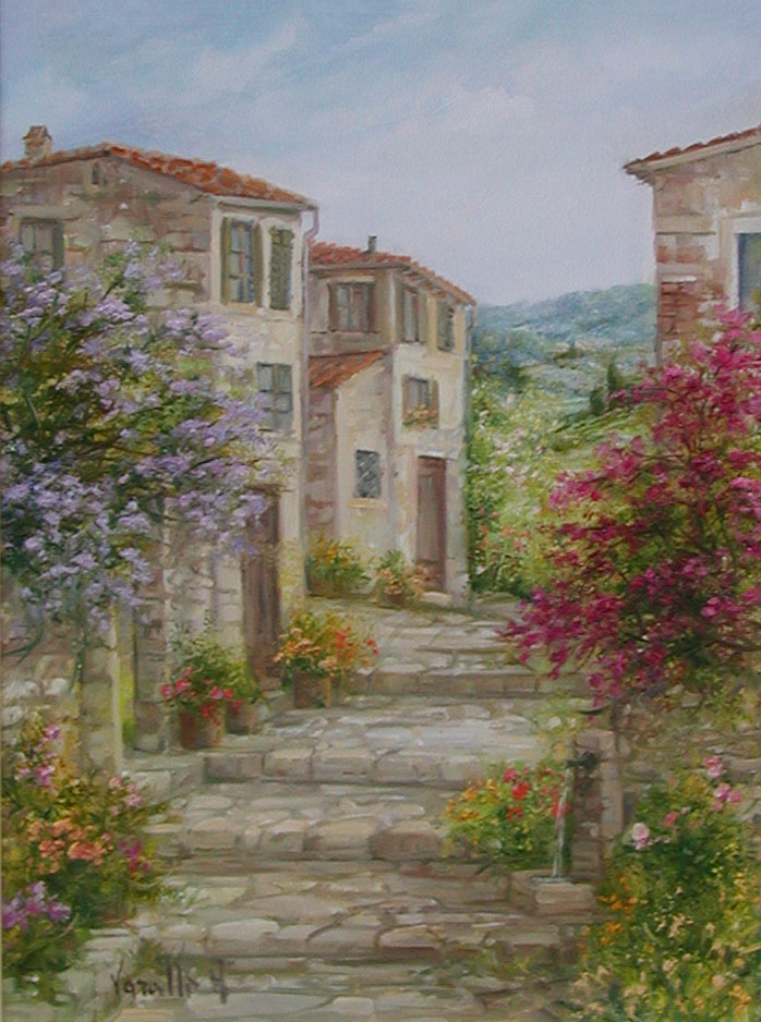 Antonietta Varallo V1.2534  Vicolo di paese cm. 40x30