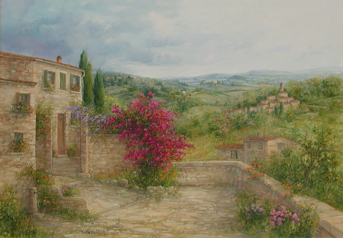 Antonietta Varallo V1.2537 Borgo toscano cm 70x100