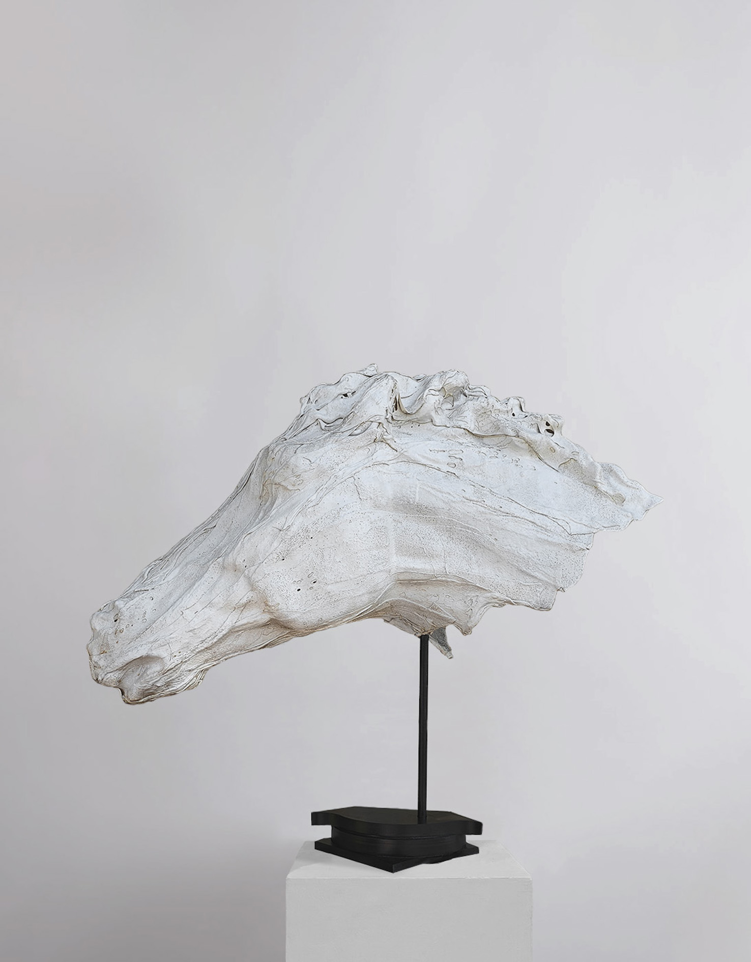 Davide Dall'Osso D6.2514 Cavallo in corsa big (bianco materico) 54x105x28 a