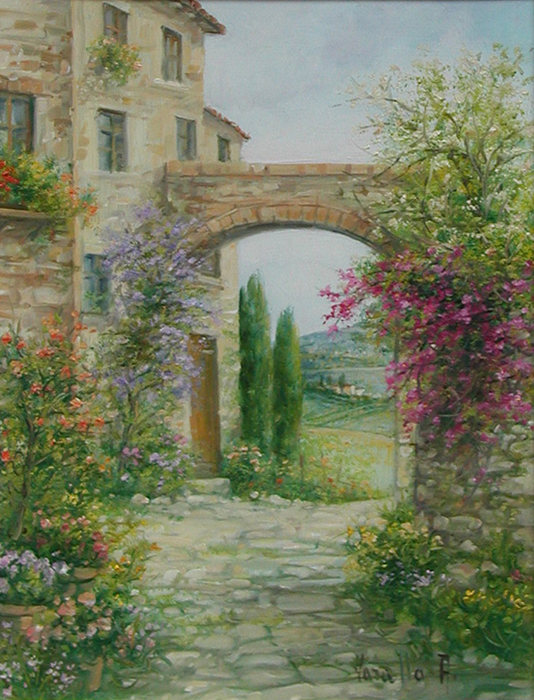 Antonietta Varallo V1.2541 Piccolo borgo Toscano 40x30 Antonietta Varallo V1.2541 Piccolo borgo Toscano 40x30