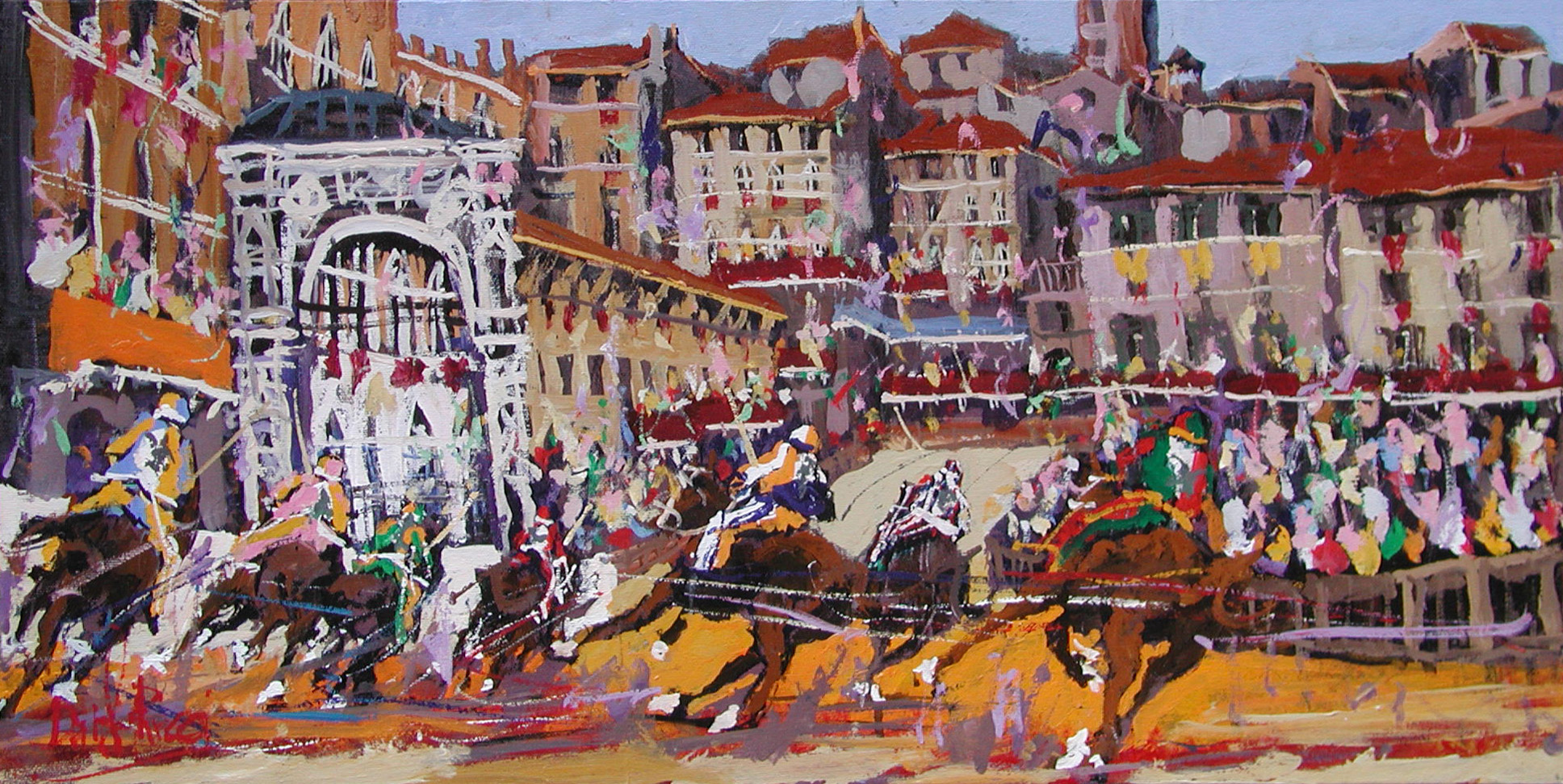 Daniele Ricci R2.2544 Curva di San Martino al primo giro 40x80