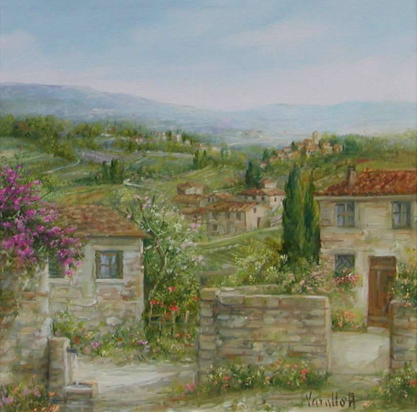 Antonietta Varallo V1.2553 Piccolo borgo Toscano 30x30