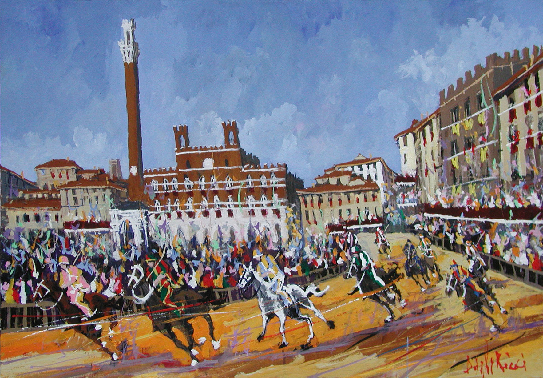 Daniele Ricci R2.2608 Valdimontone in testa al primo giro 70x100