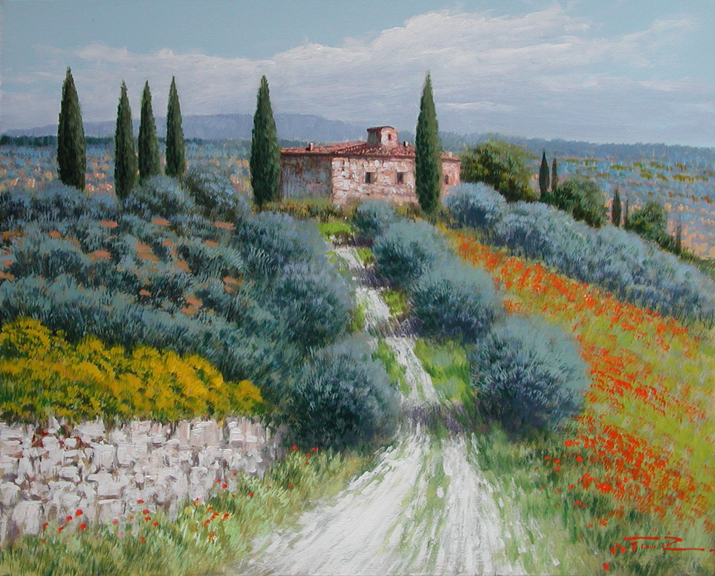 Raffaele Fiore F2.2601 Casolare in collina 40x50
