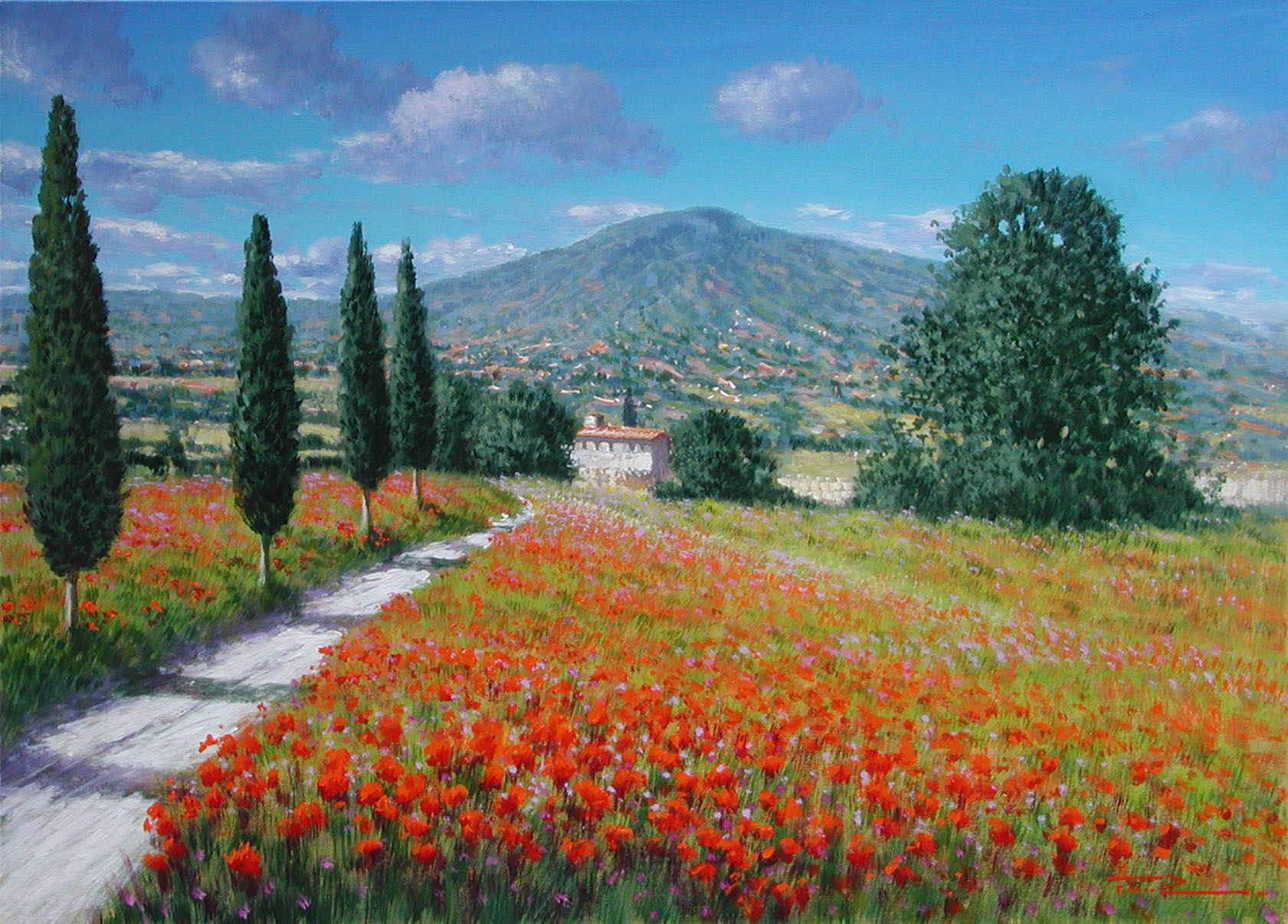 Raffaele Fiore F2.2602 Valle fiorita 50x70