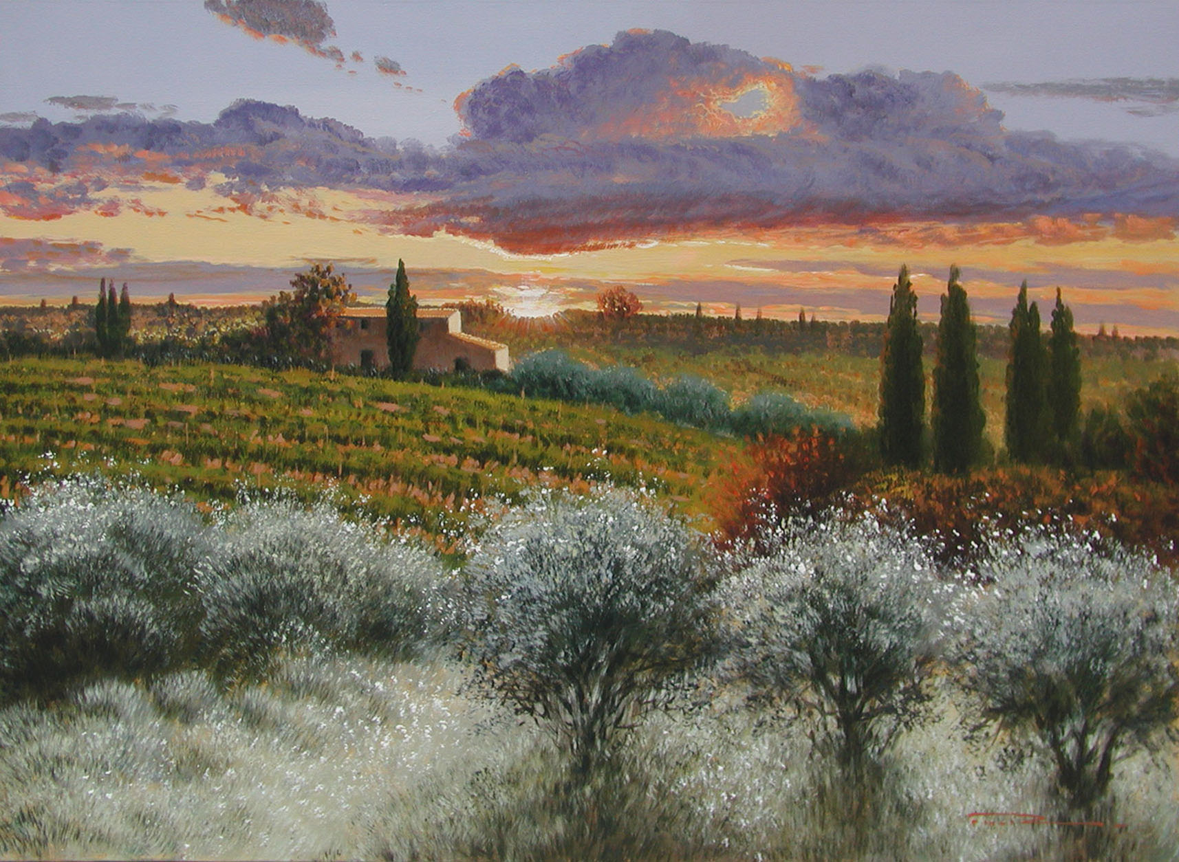 Raffaele Fiore F2.2610 Il Chianti all'alba 60x80