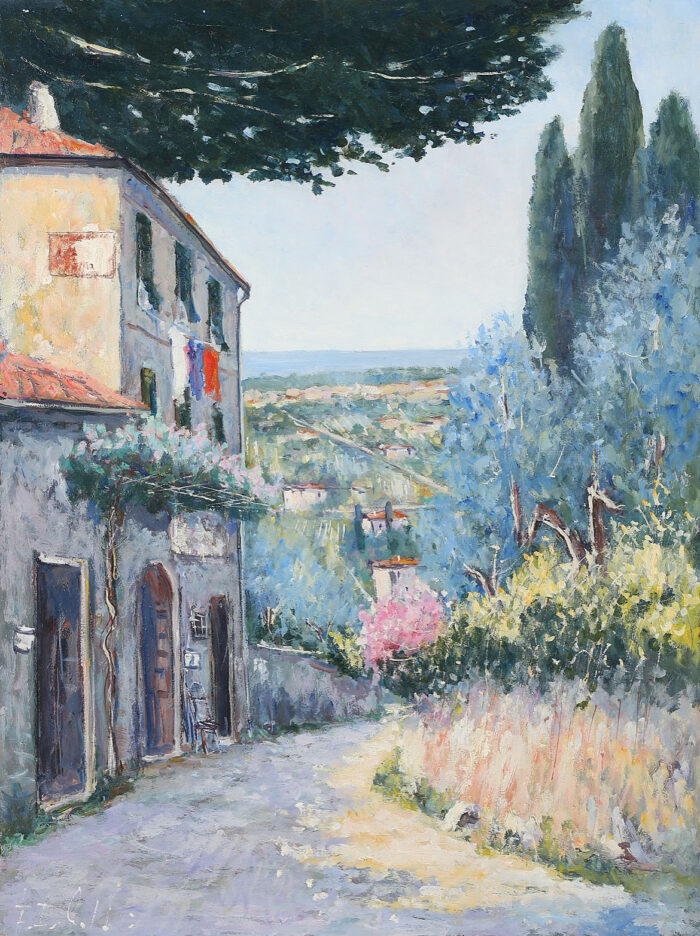 Strada bianca in primavera