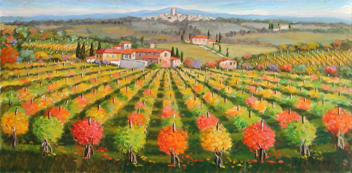 Paesaggio toscano con vigneto