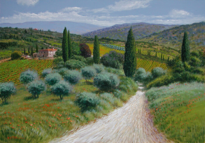Strada tra le colline